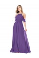 A-Line High Neck Soft Chiffon Long Plum Purple Bridesmaid Dress Sydney