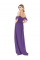 A-Line High Neck Soft Chiffon Long Plum Purple Bridesmaid Dress Sydney