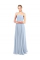 A-Line Square Neck Soft Chiffon Long Light Sky Blue Bridesmaid Dress Sydney