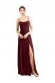 A-Line Scoop Neck Chiffon Long Burgundy Gold Bridesmaid Dress / Evening Dress Sydney