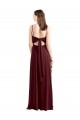 A-Line Scoop Neck Chiffon Long Burgundy Gold Bridesmaid Dress / Evening Dress Sydney