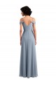 A-Line V-Neck Chiffon Long Dusty Blue Formal Dress / Bridesmaid Dress Sydney
