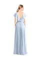 A-Line V-Neck Soft Chiffon Long Royal Blue Bridesmaid Dress Sydney
