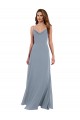 A-Line Cowl Neck Soft Chiffon Long Dusty Blue Formal Dress / Bridesmaid Dress Sydney