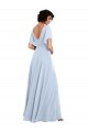 A-Line V-Neck Soft Chiffon Long Light Sky Blue Bridesmaid Dresses Sydney