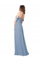A-Line Sweetheart Chiffon Long Dusty Blue Wedding Party Dress Sydney