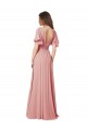 A-Line V-Neck Soft Chiffon Long Bliss Pink Bridesmaid Dress Sydney