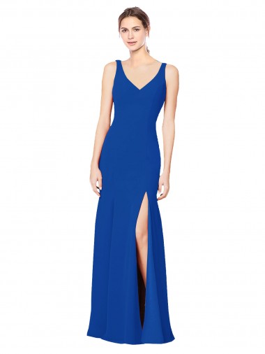 Sheath Sweetheart Chiffon Long Royal Blue Bridesmaid Dress / Evening Dress Sydney