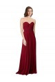 A-Line Sweetheart Chiffon Long Floor Length Burgundy Bridesmaid Dress Sydney