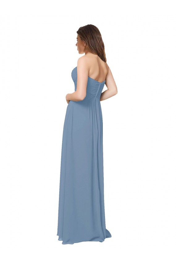 A-Line Sweetheart Chiffon Long Dusty Blue Bridesmaid Dress / Evening Gowns Sydney