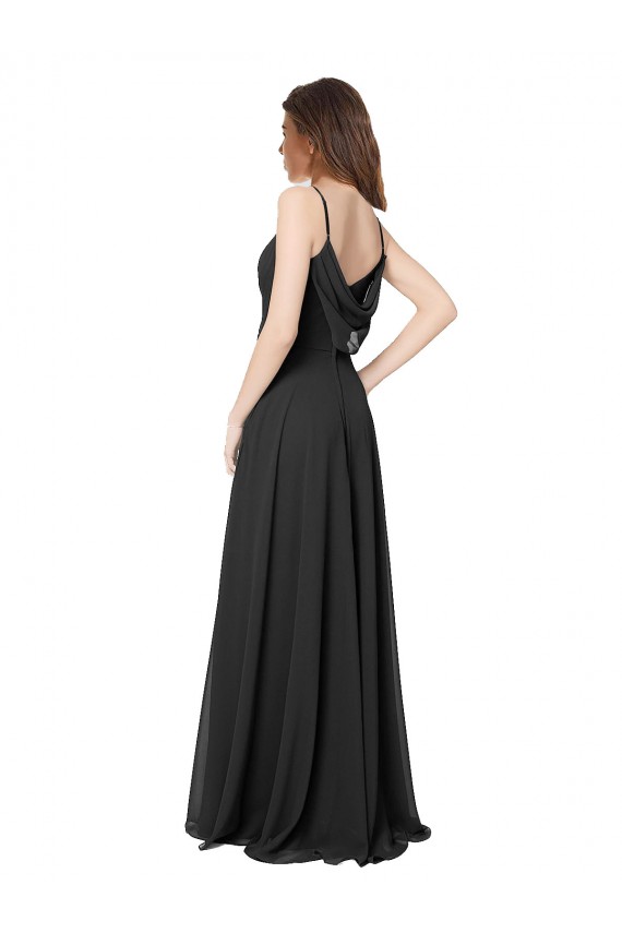 A-Line Sweetheart Soft Chiffon Long Black Formal Dress / Bridesmaid Dress Sydney