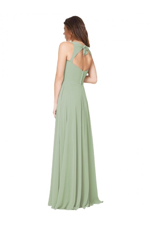 A-Line Sweetheart Soft Chiffon Long Smoke Green Formal Dress / Bridesmaid Dress Sydney