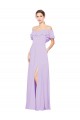 A-Line Strapless Soft Chiffon Long Lilac Bridesmaid Dress Sydney