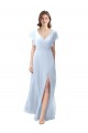 A-Line V-Neck Soft Chiffon Long Light Sky Blue Bridesmaid Dress / Formal Dress Sydney