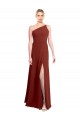A-Line One Shoulder Soft Chiffon Long Burgundy Formal Dress / Bridesmaid Dress Sydney