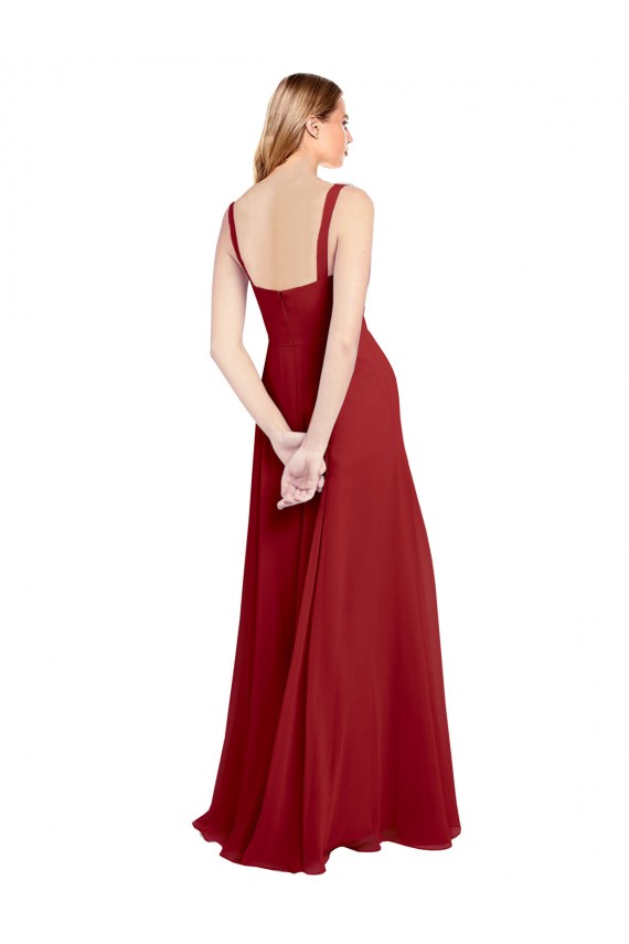 A-Line Sweetheart Soft Chiffon Long Red Bridesmaid Dress Sydney