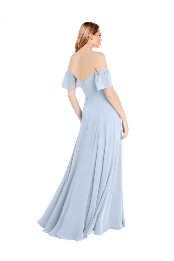 A-Line Square Neck Soft Chiffon Long Light Sky Blue Formal Dress / Bridesmaid Dress Sydney