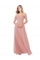 A-Line Scoop Neck Soft Chiffon Long Bliss Pink Bridesmaid Dress Sydney