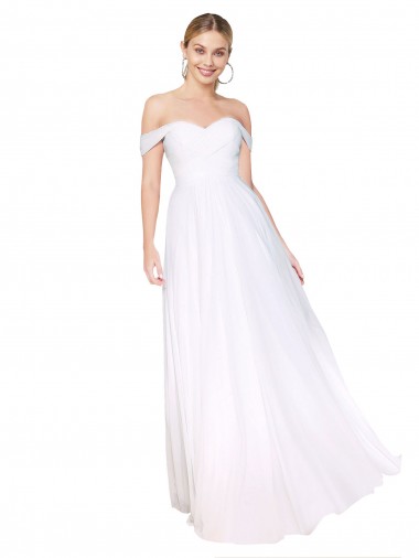 A-Line High Neck Soft Chiffon Long White Formal Evening Gown / Prom Dress / Bridesmaid Dress Sydney
