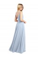 A-Line Cowl Neck Chiffon Long Light Sky Blue Bridesmaid Dress / Evening Gowns Sydney