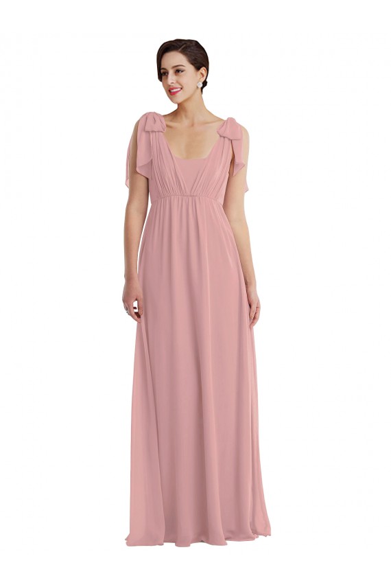 A-Line Halter Neck Soft Chiffon Long Dusty Pink Semi Formal Evening Dress / Bridesmaid Dress Sydney