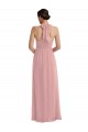 A-Line Halter Neck Soft Chiffon Long Dusty Pink Semi Formal Evening Dress / Bridesmaid Dress Sydney