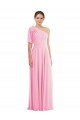 Trumpet One Shoulder Soft Chiffon Long Barely Pink Semi Formal Evening Dress / Bridesmaid Dress Sydney