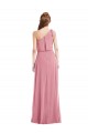 A-Line One Shoulder Soft Chiffon Long Skin Pink Semi Formal Evening Dress / Bridesmaid Dress Sydney