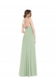 A-Line Scoop Neck Soft Chiffon Long Sage Semi Formal Evening Dress / Bridesmaid Dress Sydney