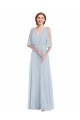 A-Line V-Neck Soft Chiffon Long Sea Glass Evening Gown / Bridesmaid Dress Sydney