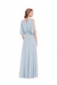 A-Line V-Neck Soft Chiffon Long Sea Glass Evening Gown / Bridesmaid Dress Sydney