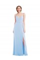 A-Line V-Neck Soft Chiffon Long Light Sky Blue Formal Evening Gown / Bridesmaid Dress Sydney