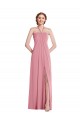 A-Line Halter Neck Soft Chiffon Long Skin Pink Semi Formal Evening Dress / Bridesmaid Dress Sydney
