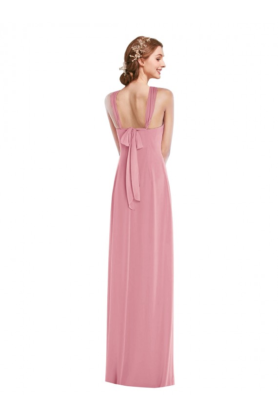 A-Line Halter Neck Soft Chiffon Long Skin Pink Semi Formal Evening Dress / Bridesmaid Dress Sydney