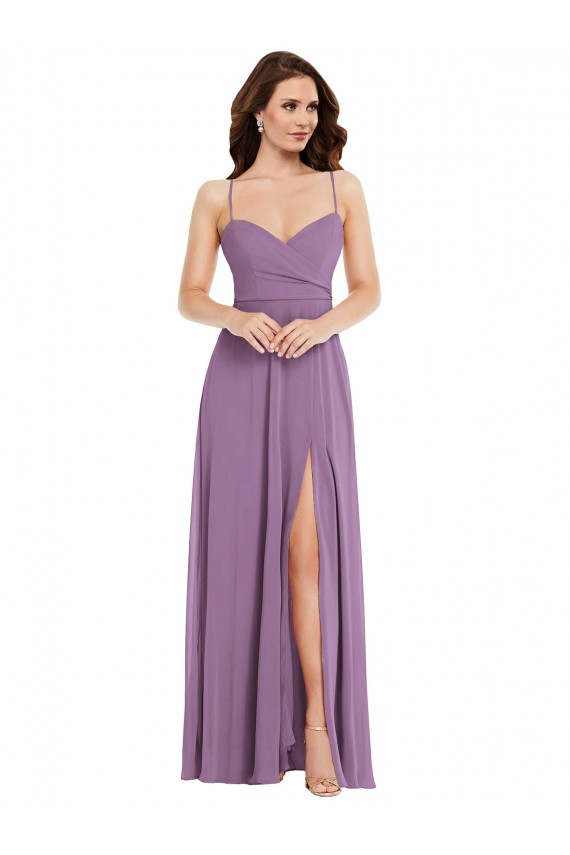 A-Line Sweetheart Soft Chiffon Long Dark Lavender Bridesmaid Dress / Formal Dress Sydney