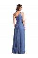 A-Line One Shoulder Soft Chiffon Long Windsor Blue Formal Evening Gown / Bridesmaid Dress Sydney