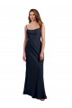 A-Line Scoop Neck Soft Chiffon Long Dark Navy Evening Dress / Bridesmaid Dress Sydney