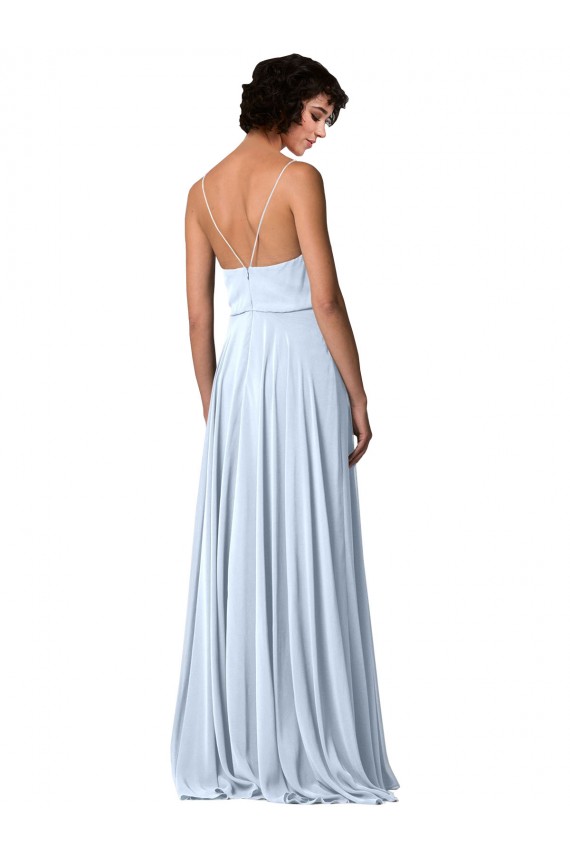 A-Line V-Neck Soft Chiffon Long Light Sky Blue Formal Dress / Bridesmaid Dress Sydney