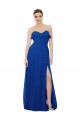 A-Line Strapless Soft Chiffon Long Royal Blue Bridesmaid Dress Sydney