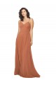A-Line V-Neck Soft Chiffon Long Rosewood Bridesmaid Dress Sydney