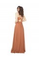 A-Line V-Neck Soft Chiffon Long Rosewood Bridesmaid Dress Sydney