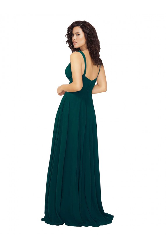 A-Line Sweetheart Soft Chiffon Long Hunter Bridesmaid Dress Sydney
