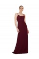 A-Line Scoop Neck Soft Chiffon Long Burgundy Gold Bridesmaid Dress Sydney