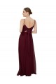 A-Line Scoop Neck Soft Chiffon Long Burgundy Gold Bridesmaid Dress Sydney