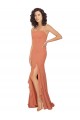 A-Line Square Neck Soft Chiffon Long Rosewood Bridesmaid Dress Sydney