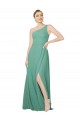 A-Line Strapless Soft Chiffon Long Icelandic Silver Bridesmaid Dress Sydney