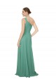 A-Line Strapless Soft Chiffon Long Icelandic Silver Bridesmaid Dress Sydney