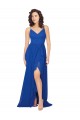 A-Line V-Neck Soft Chiffon Long Royal Blue Evening Dress / Bridesmaid Dress Sydney