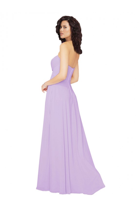 A-Line Strapless Chiffon Long Lilac Bridesmaid Dress / Evening Dress Sydney