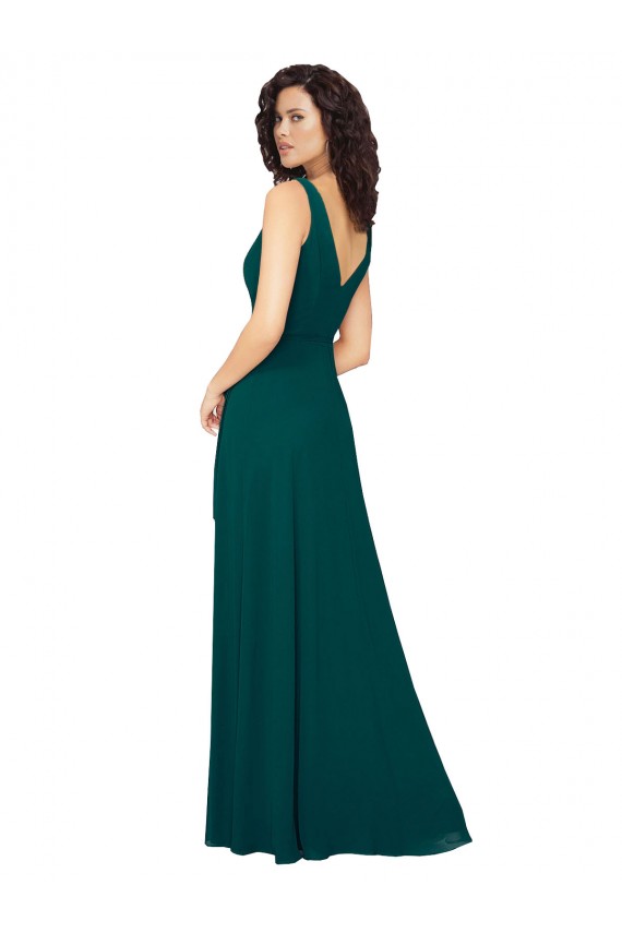 A-Line V-Neck Chiffon Long Hunter Bridesmaid Dress / Evening Gowns Sydney